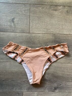 acacia swimwear Peach Crochet Bikini Bottoms
